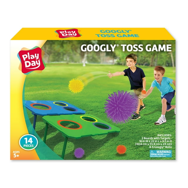 Play Day Googly Toss Game, Plastic, 8 Pieces = 2 Target Boards and 6