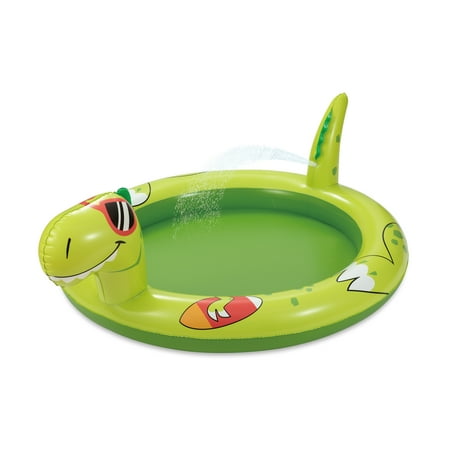 Play Day Inflatable Dino Spray Pool, Round, Green, Ages 2+, Unisex