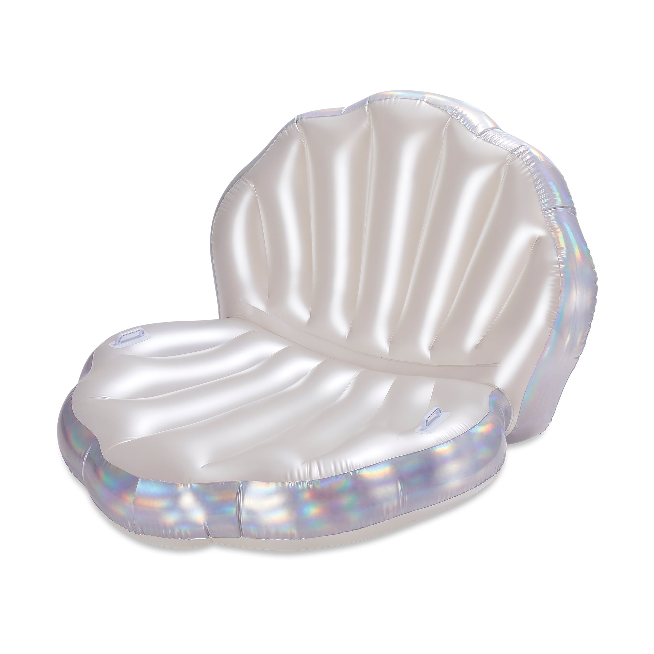 Free Shipping Play Day Inflatable Holographic Seashell Pool Float Holographic Silver for Adults Unisex Walmart