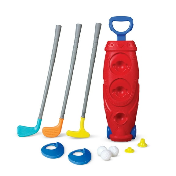 Play Day, Jumbo Golf Caddy Set with Clubs and Balls, Outdoor Toy Sports Equipment for Kids Ages 3+