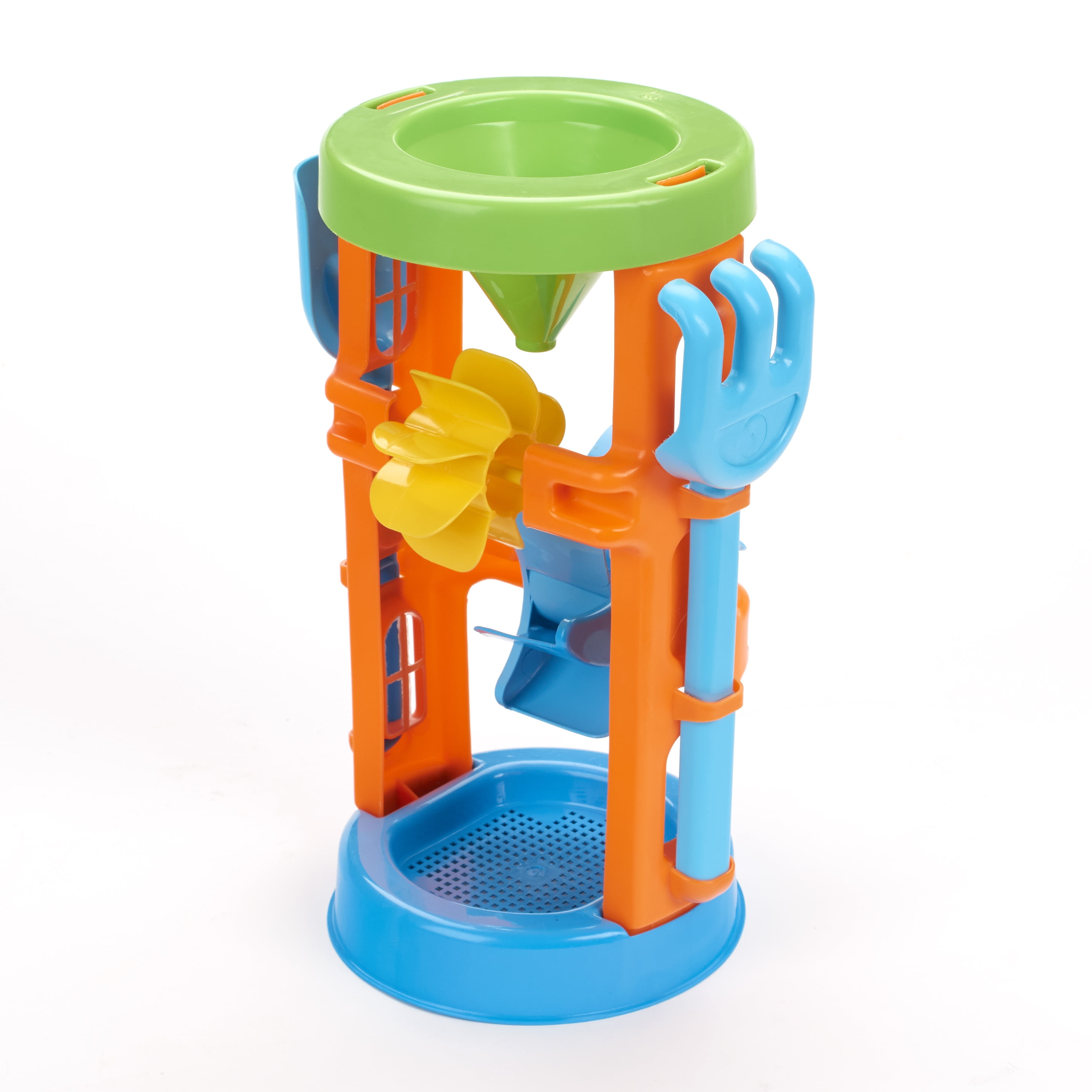 Play Day Kids Sand & Water Wheel Tower with Shovel & Rake Beach Sand Water Toy