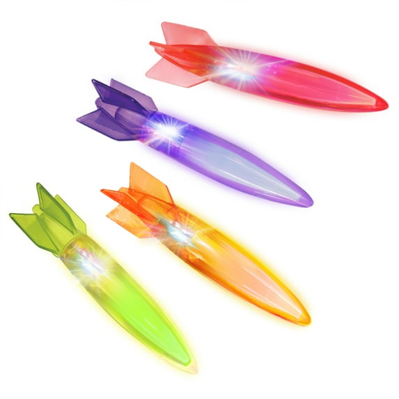Play Day Light-Up Torpedoes 4-Pack Kids Pool Underwater Dive Toys Summer Family Fun, Ages 3+