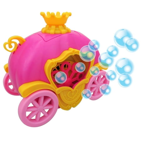 Play Day Princess Carriage Battery Operated Bubble Machine, For Age 3+