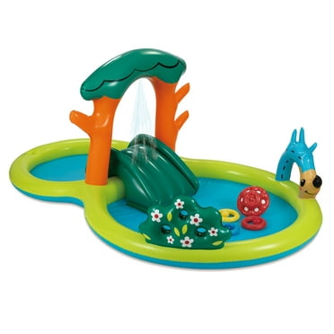 Play Day Round Inflatable Backyard Play Center & Kiddie Splash Pool, Ages 2 & up, Unisex