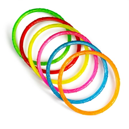Play Day Sparkly Pool Ring Diving Set for Children, Multi-Color, Includes 6 Rings