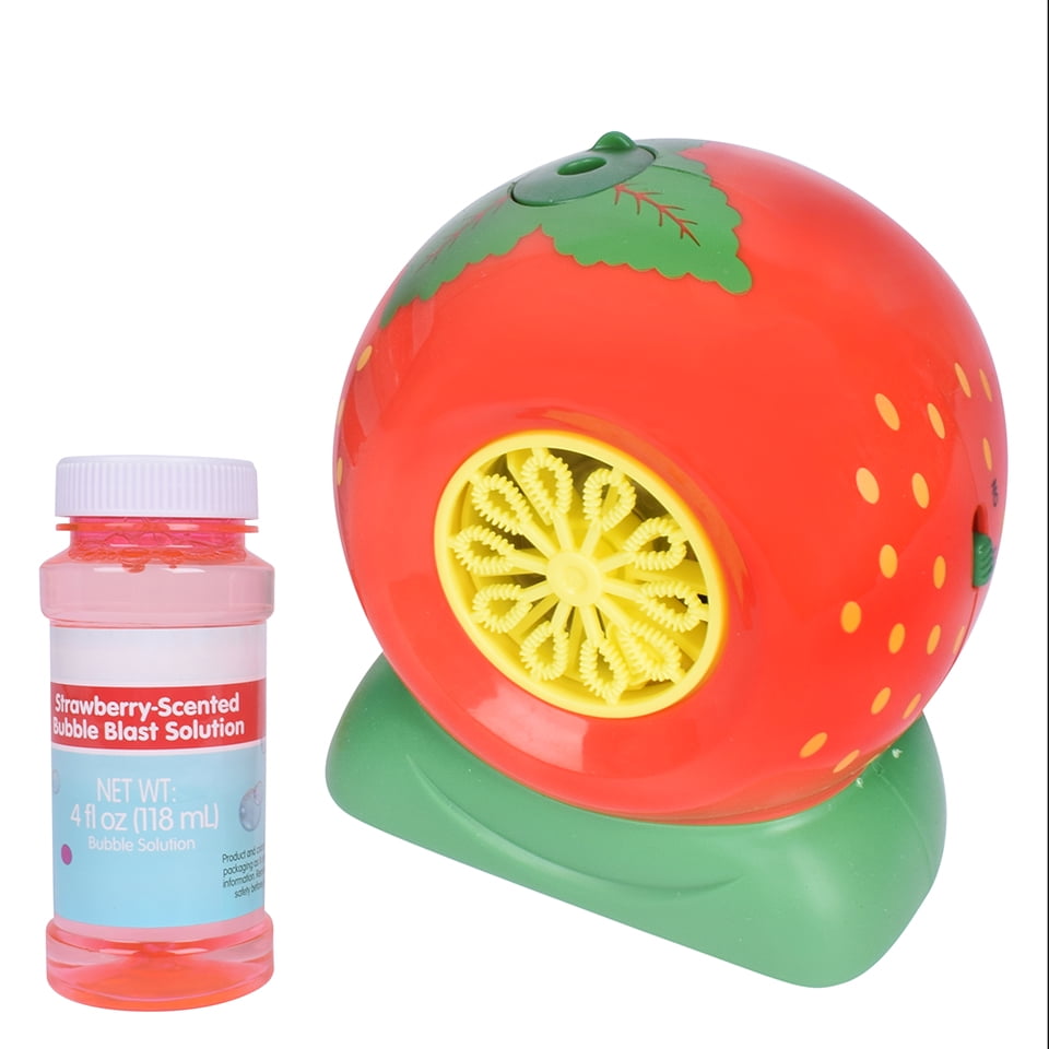 Play Day Strawberry Bubble Blower, 4oz Scented Bubble Solution, Children Ages 3+  (图1)
