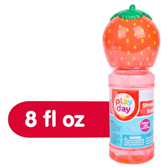 Play Day Strawberry Scented Bubble Blowing Solution - 8oz, Children Ages 3+