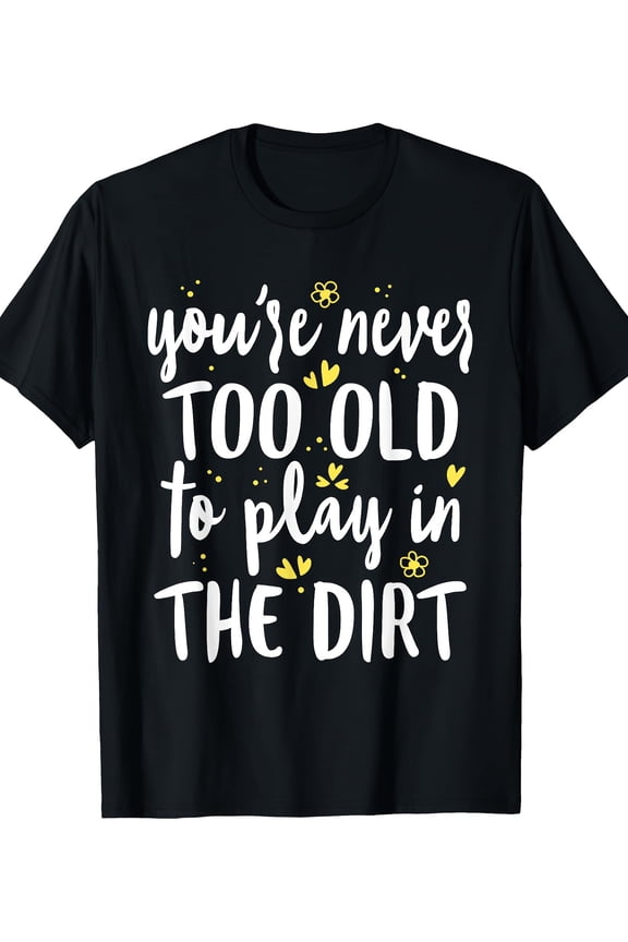 Play in the Dirt" Men's Cotton T-Shirt - Casual, Breathable & Comfort Fit with Geometric Print, Short Sleeves, Round Neck - Perfect for All Seasons, Gardening, 220g