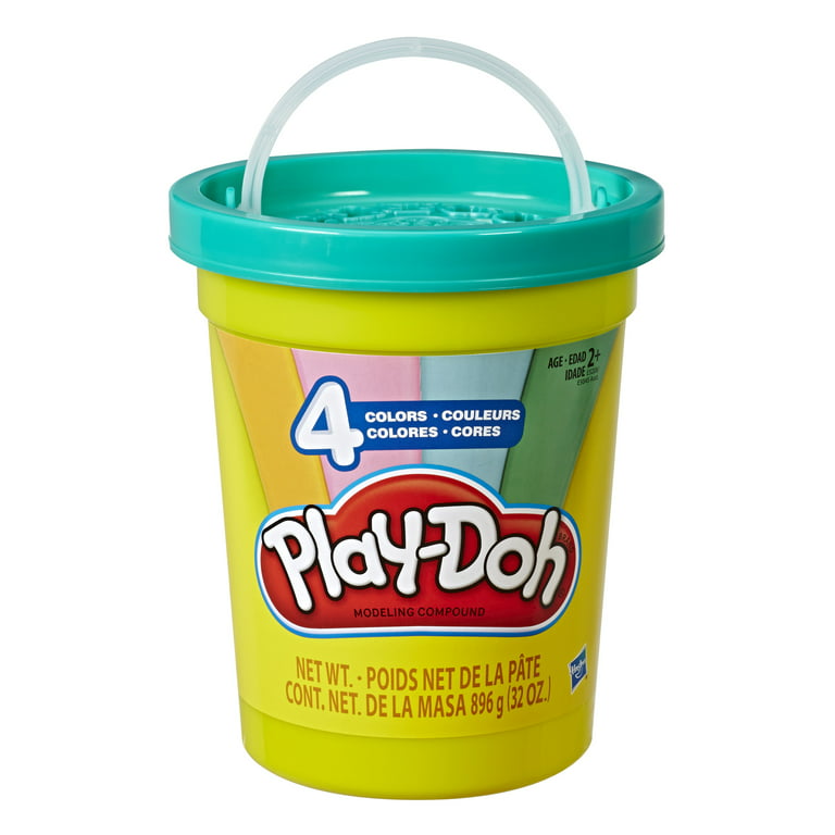  Play-Doh 2-Lb. Bulk Super Can of Non-Toxic Modeling Compound  with 4 Modern Colors - Light Blue, Green, Orange, & Pink : Toys & Games