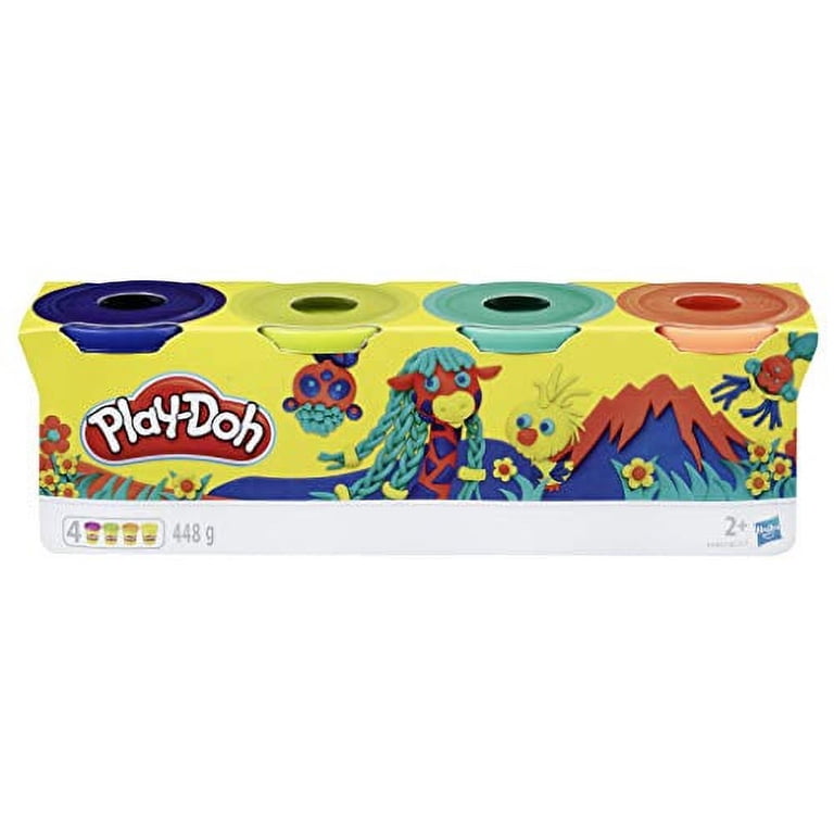 Play-Doh Wild Modeling Dough, 4 Bold Colors, 4 oz Cans, Creative