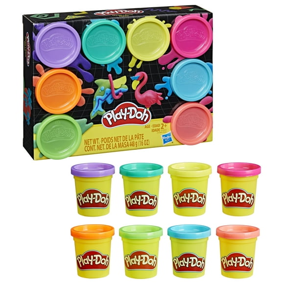 Play-Doh Neon Colors 8 Pack of 2-Ounce Cans, Arts and Crafts for Kids, Imagination Toys