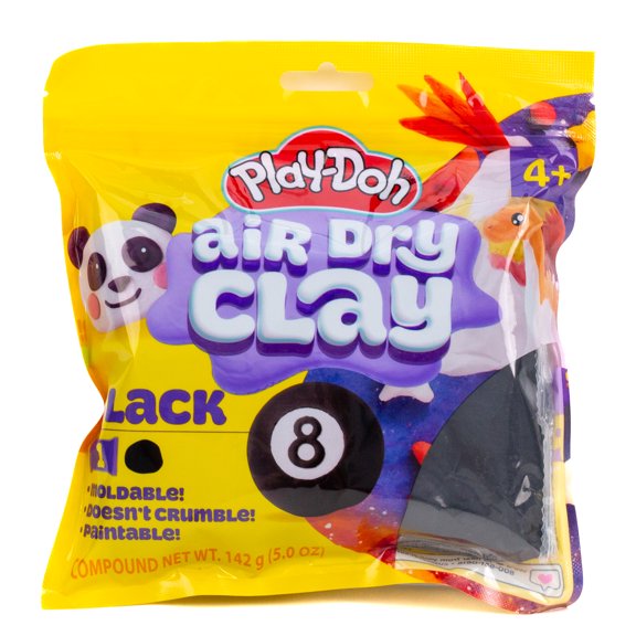 Play-Doh Brand Air-Dry Clay, 5 oz. Black Clay Bag