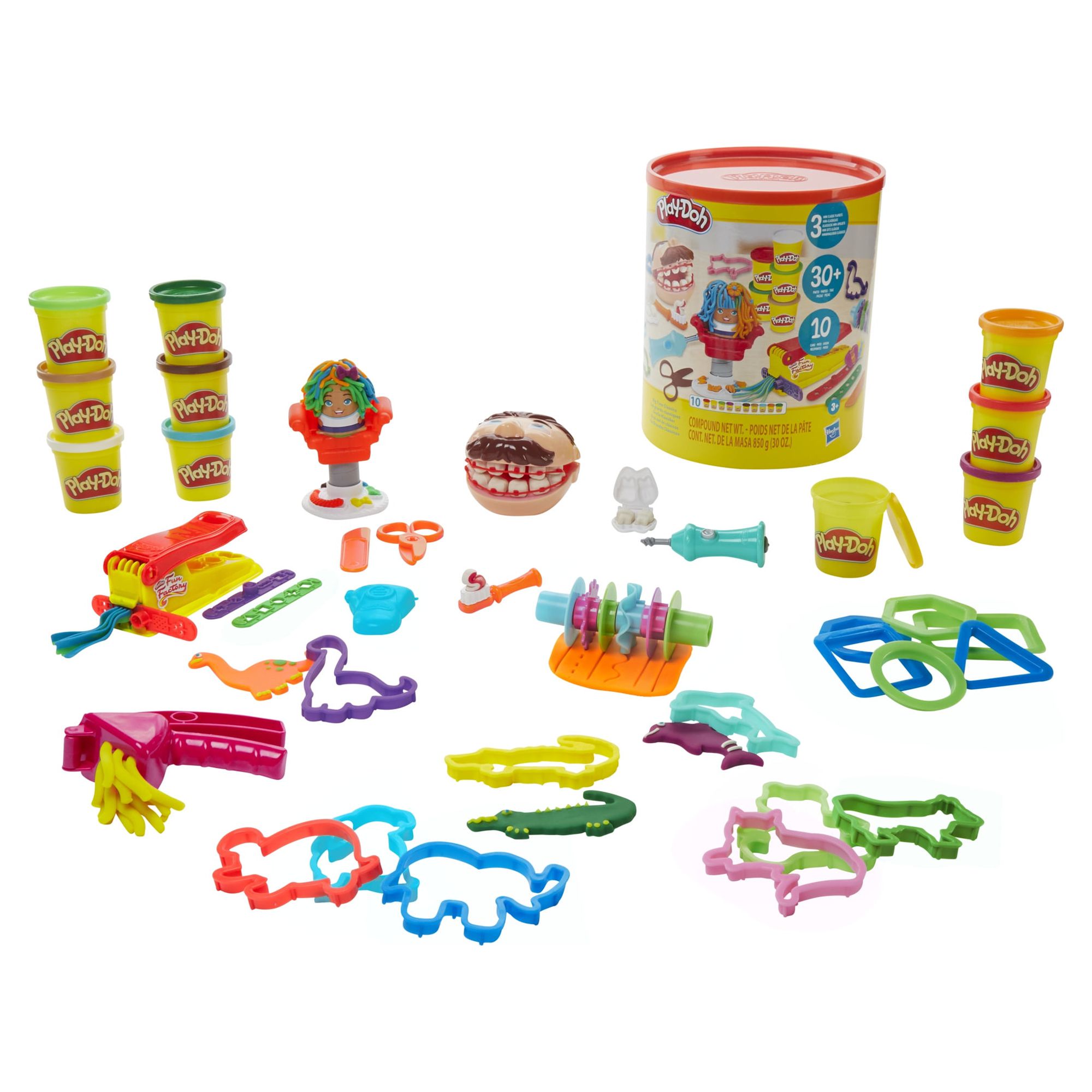 Play-Doh Big Time Classics Canister Bundle of 3 Playsets, 30 Ounces Modeling Compound - image 1 of 11
