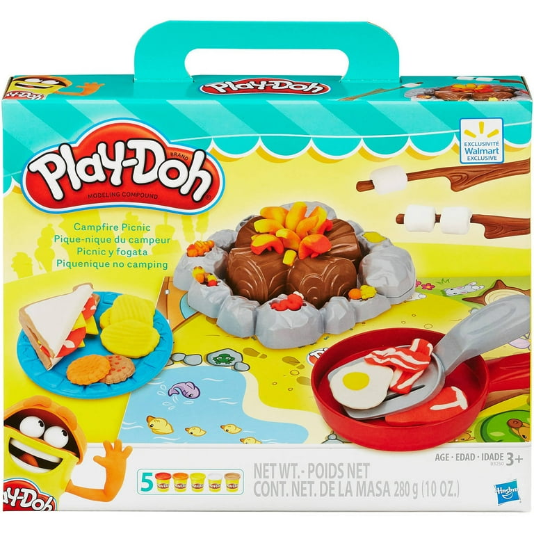 Play Doh Campfire Picnic Food Set with 5 Cans of Dough