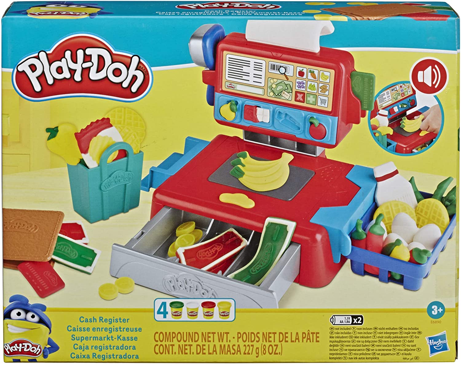 Play-Doh Cash Register Toy for Kids 3 Years and up with Fun Sounds, Play Food Accessories and 4 Non-Toxic Colors - image 1 of 4