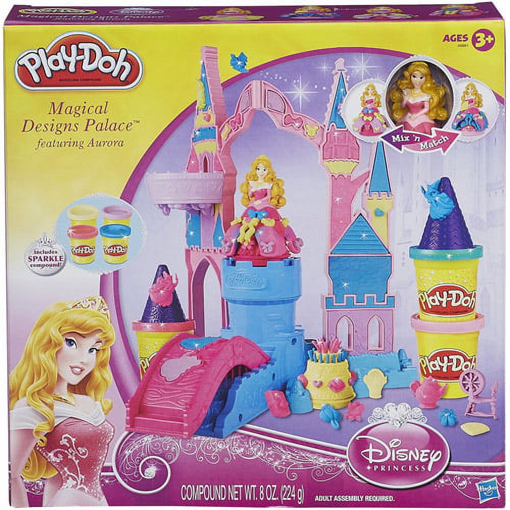 Play-Doh Disney Mix 'N Match Magical Designs Palace Set with Princess Aurora & 4 Cans of Sparkle Play-Doh - image 1 of 13