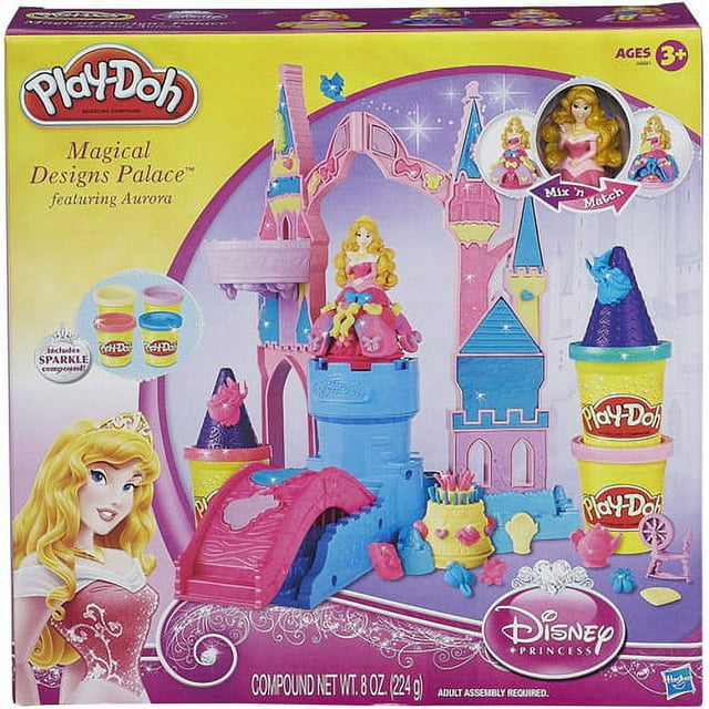 Play-Doh Disney Mix 'N Match Magical Designs Palace Set with Princess Aurora & 4 Cans of Sparkle Play-Doh
