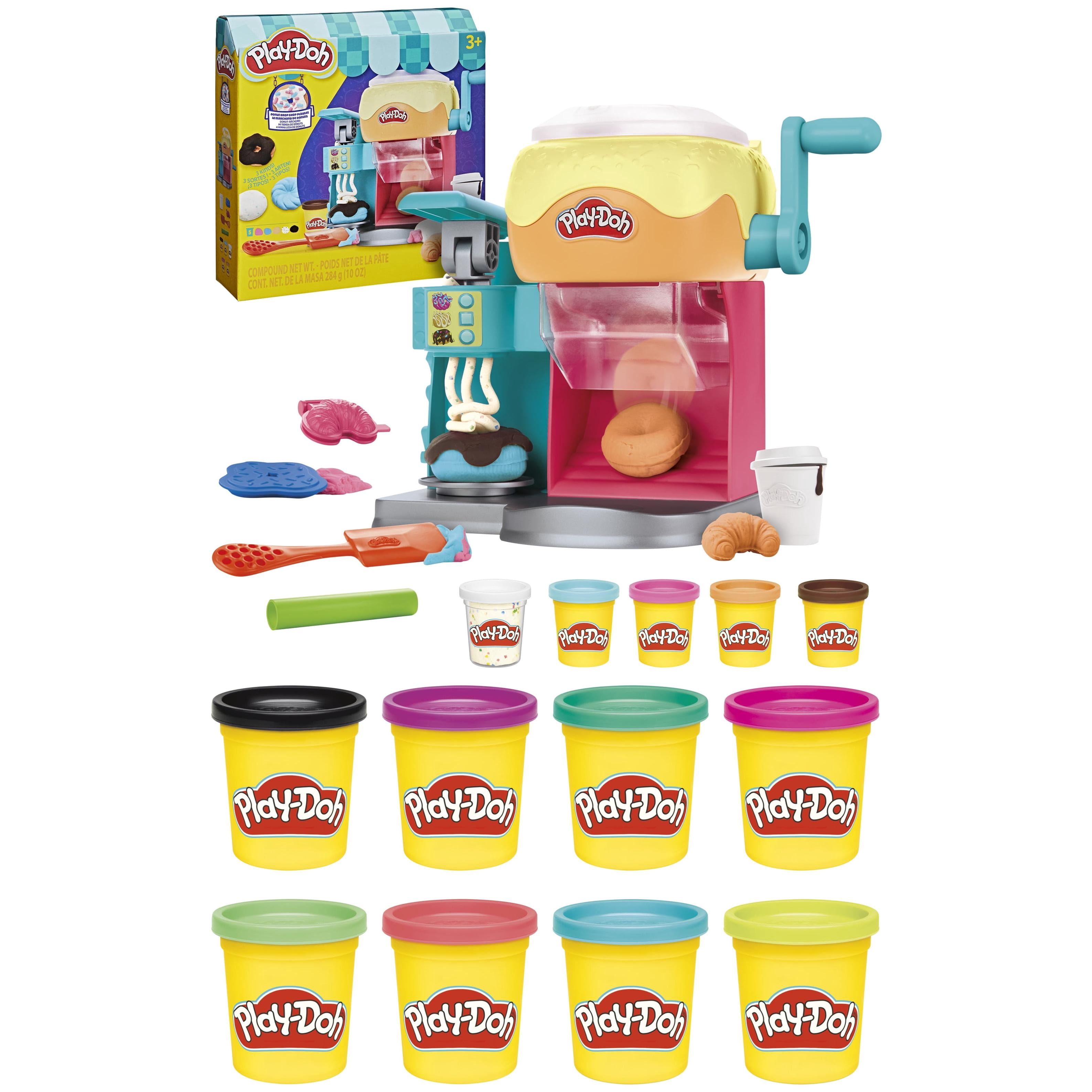 Play-Doh Donut Drop Shop Play Kitchen Toy & 8 Pack Vibrant Colors, 3 oz, Kids Arts & Crafts 3+