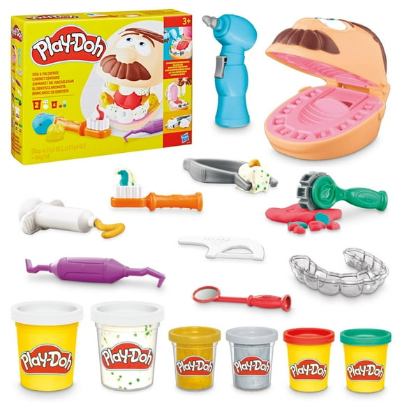 Play-Doh Drill 'n Fill Dentist, Includes 8 Cans of Compound, 16 Ounces Play-Doh