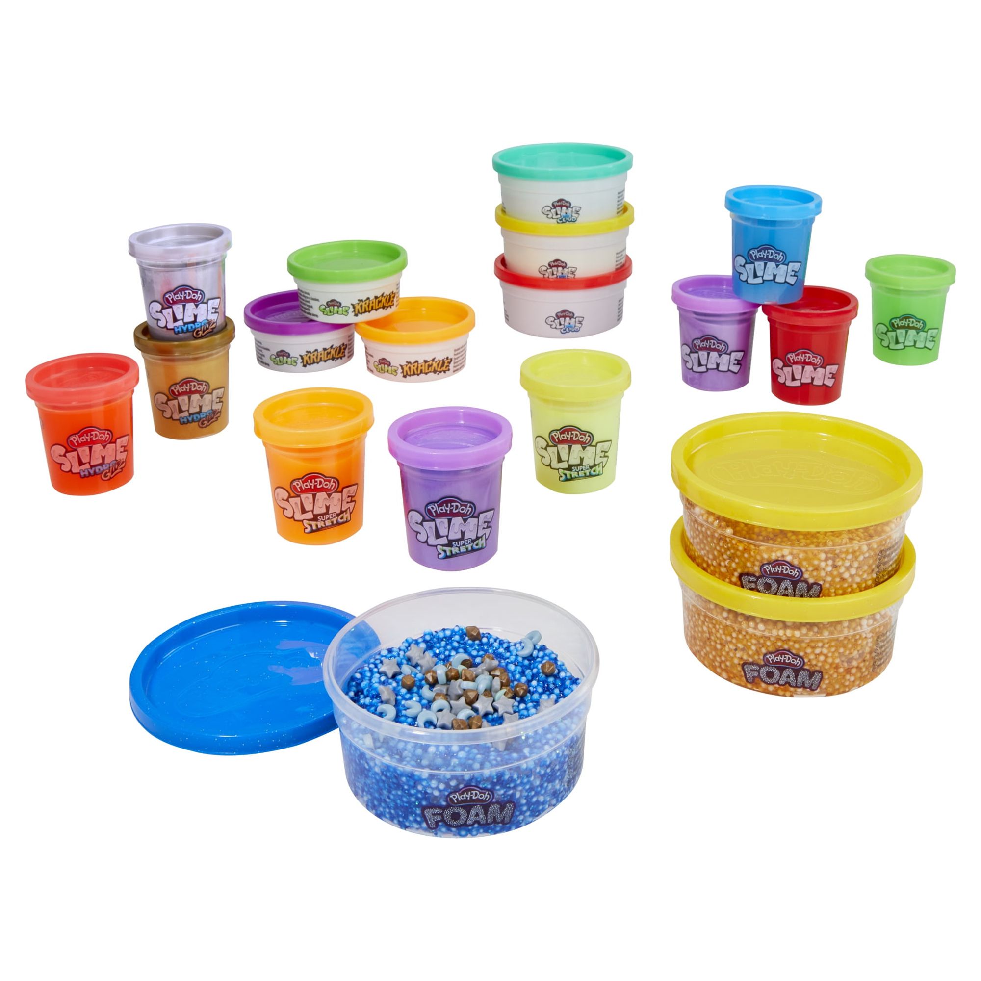 Play-Doh Slime and Foam Metallic Mix-In Mania Set for Kids 4 Years and ...