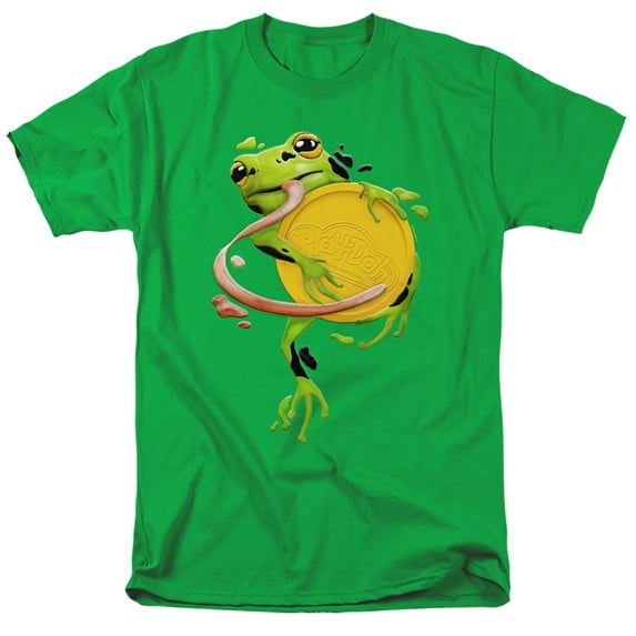 Play Doh Frog Hugging Play Doh Lid S/S Adult 18/1 T-Shirt Kelly Green