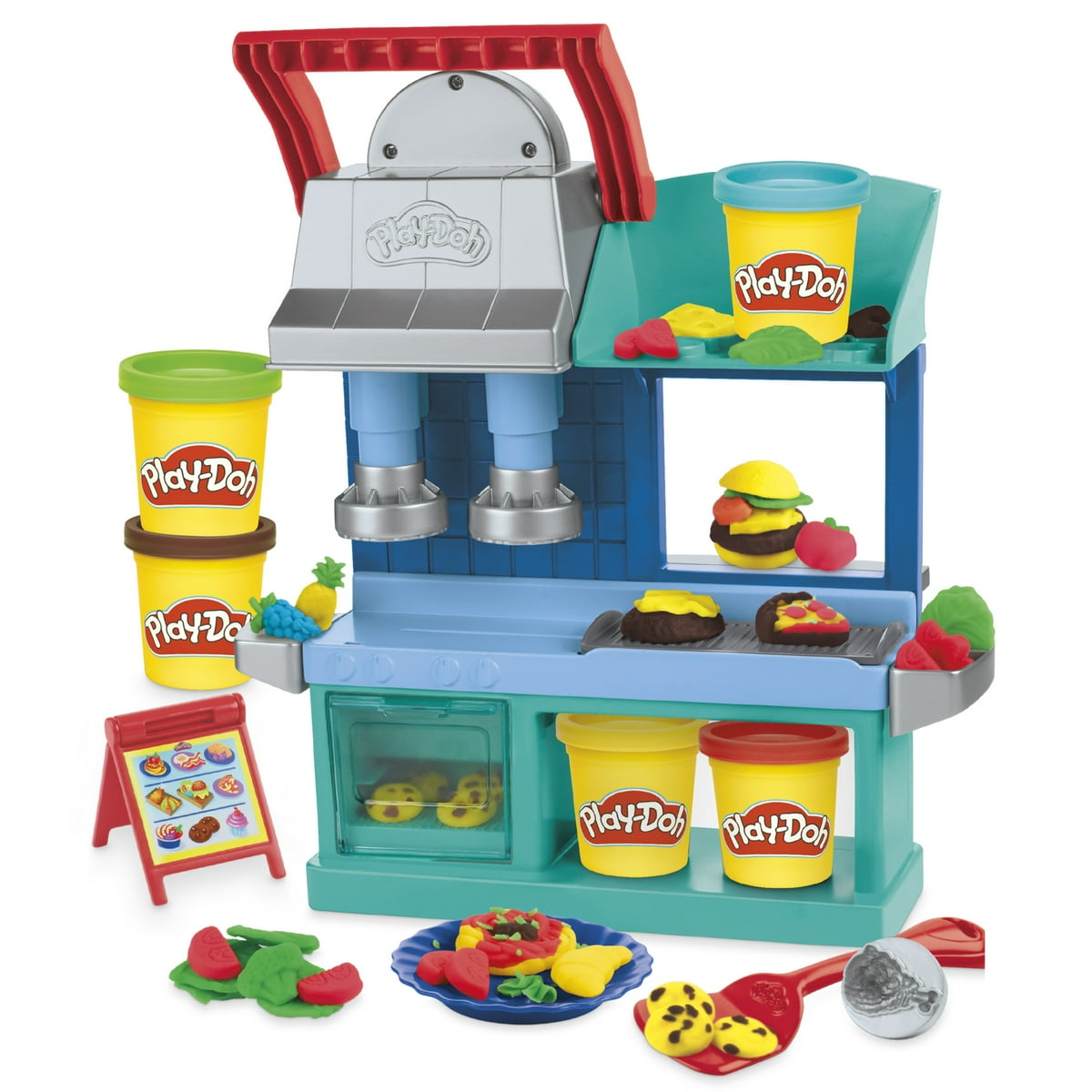 Play-Doh Kitchen Creations Busy Chef's Restaurant Playset, 2-Sided Kitchen Playset - Walmart.com