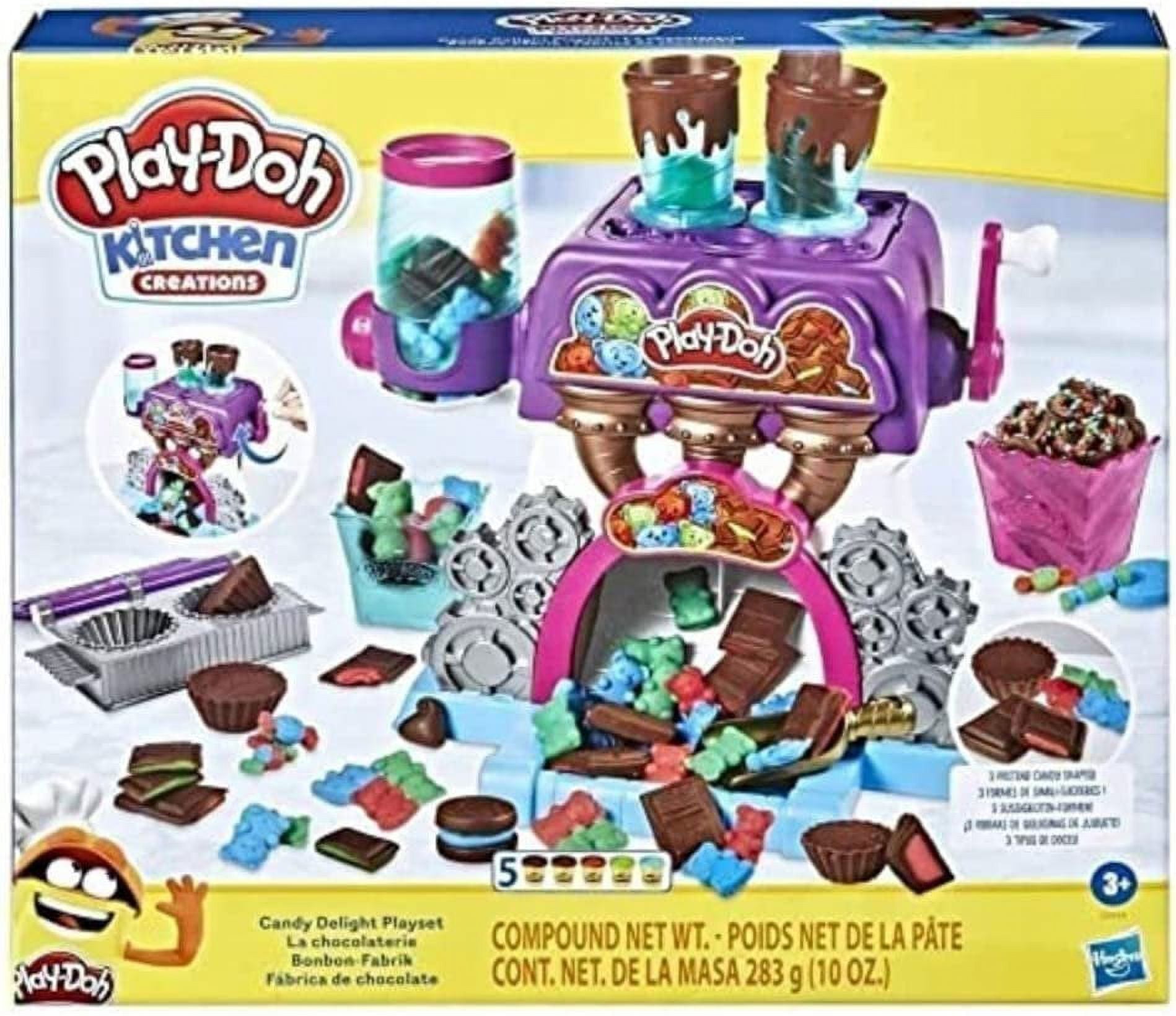 Play Doh Kitchen Creations Candy Delight Playset for Kids 3 Years and Up with 5 Cans Non Toxic