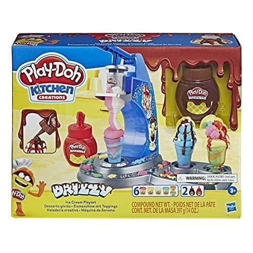 Play-Doh Drizzy Ice Cream Playset with Drizzle Compound & 6 Non