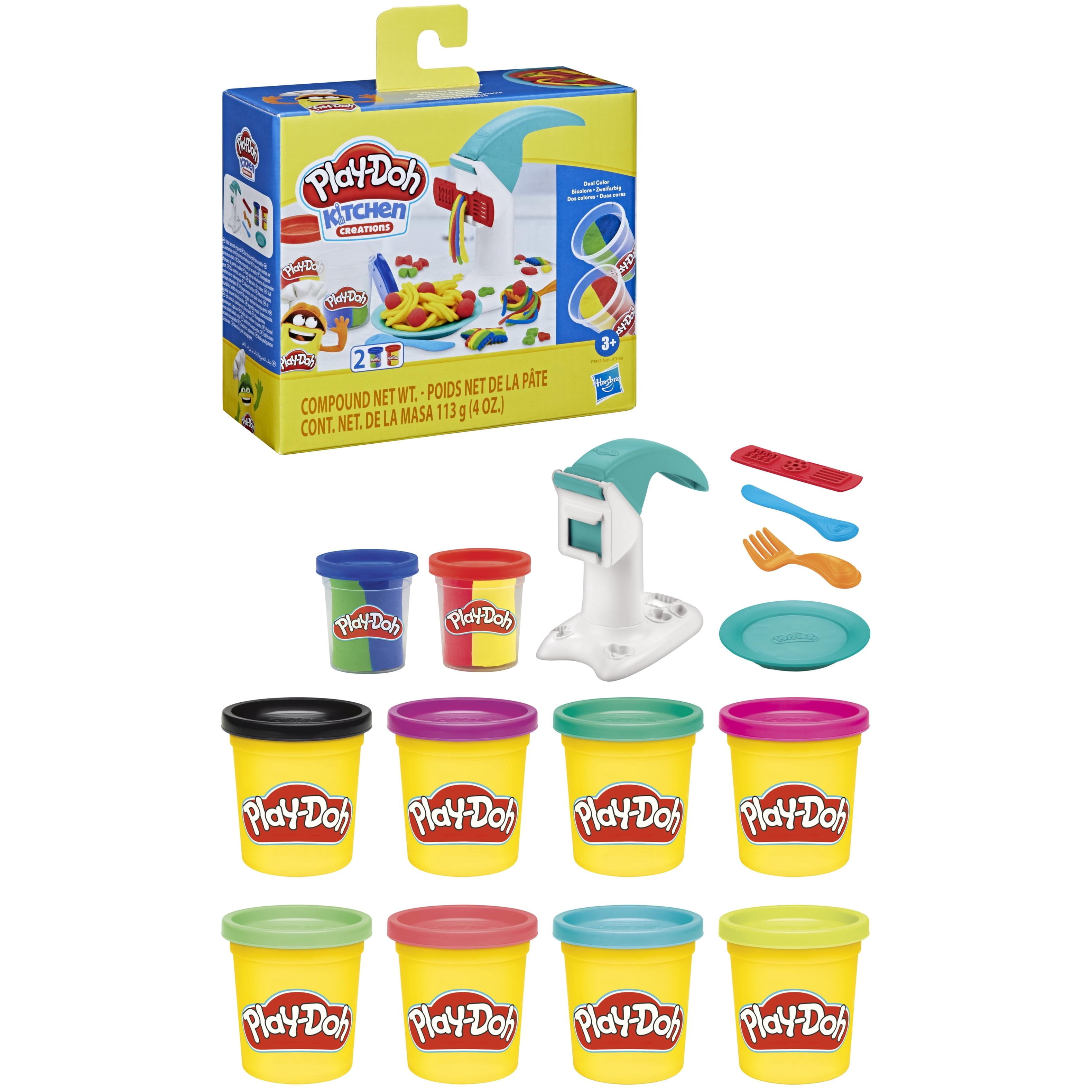 Play-Doh Kitchen Creations Lil’ Noodle Playset with 2 Cans & 8 Pack Vibrant Colors, 3 oz, Kids Arts & Crafts 3+