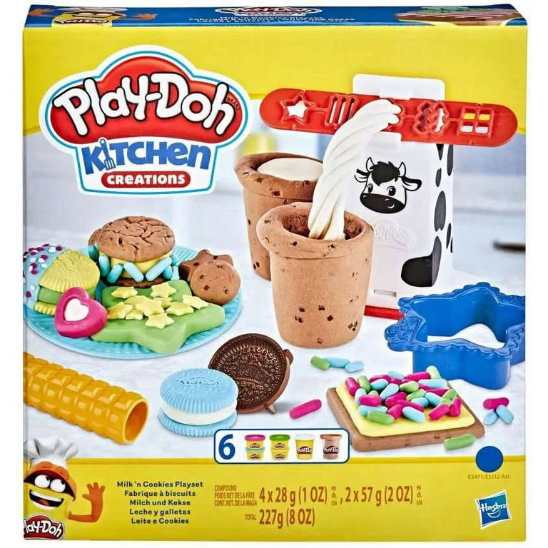 Play-Doh Kitchen Creations Milk and Cookies Set with 6 Colors