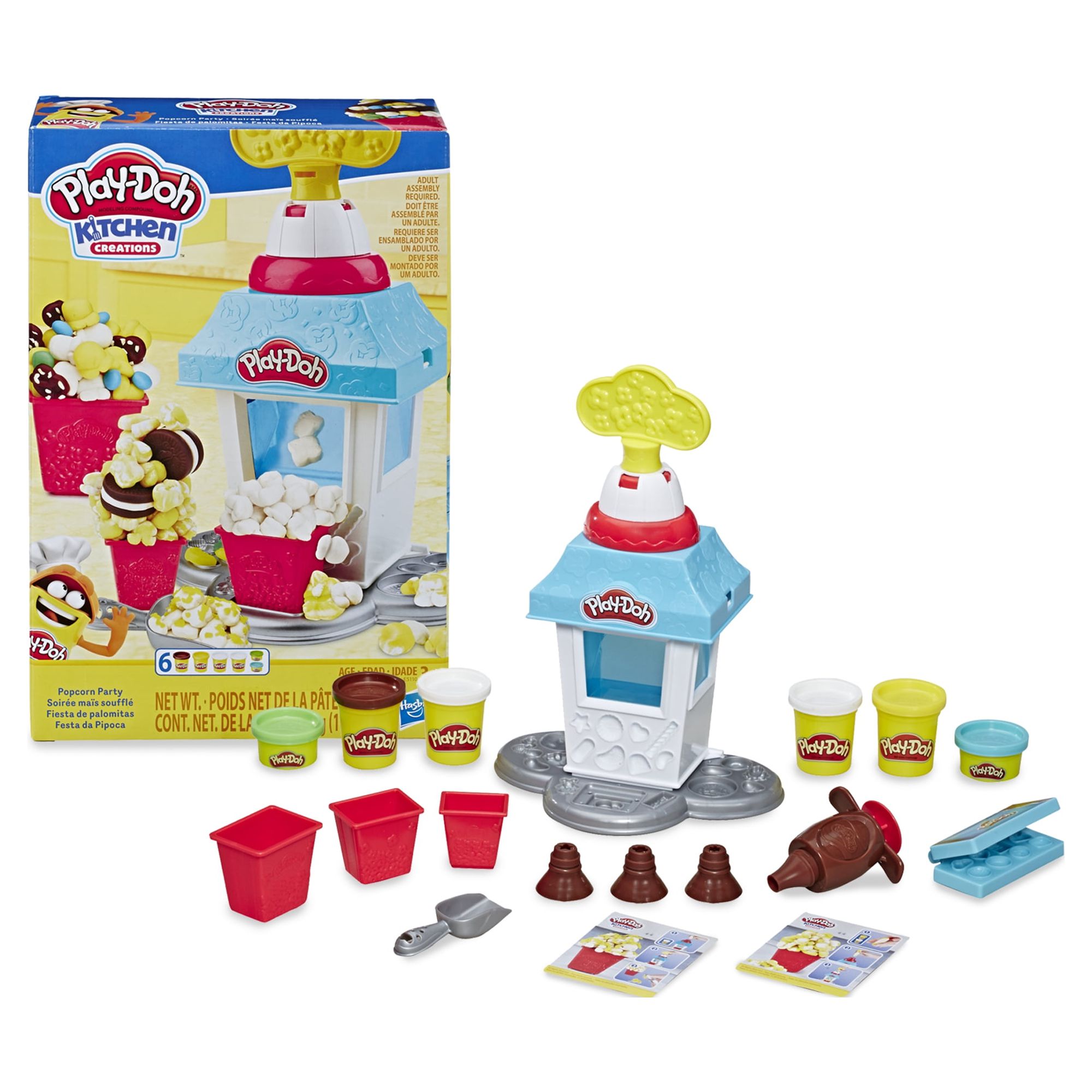 Play-Doh Kitchen Creations Popcorn Party Play Food Set, 6 Cans (10 oz) - image 1 of 15