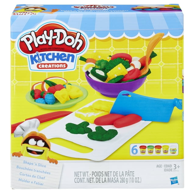 Play-Doh Kitchen Creations Shape 'N Slice Food Set with 6 Cans of Play-Doh