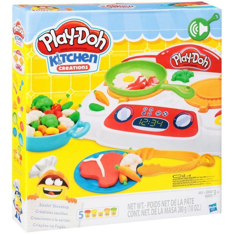 Play-Doh Kitchen Creations Sizzlin' Stovetop Food Set with 5 Cans
