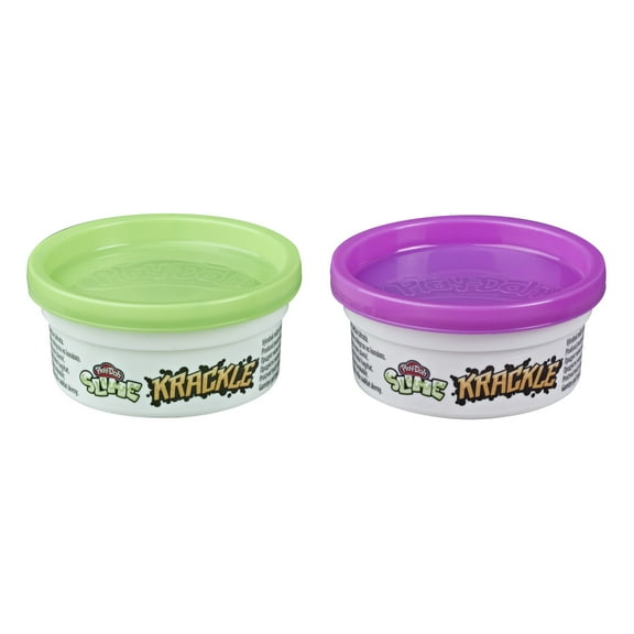 Play-Doh Krackle Slime Purple and Green 2-Pack of Slime (3.5 ounces), Ages 3+