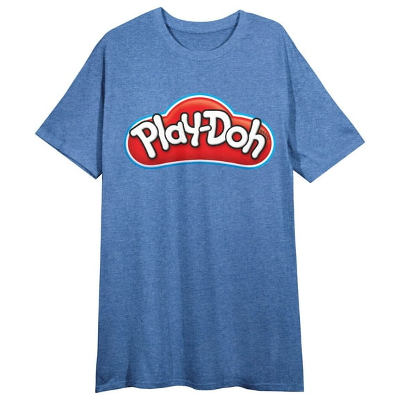 Play-Doh Logo Crew Neck Short Sleeve Blue Heather Women's Night Shirt