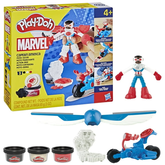 Play-Doh Marvel Captain America Moto-Slicer Action Figure Playset Toy for Kids 3+