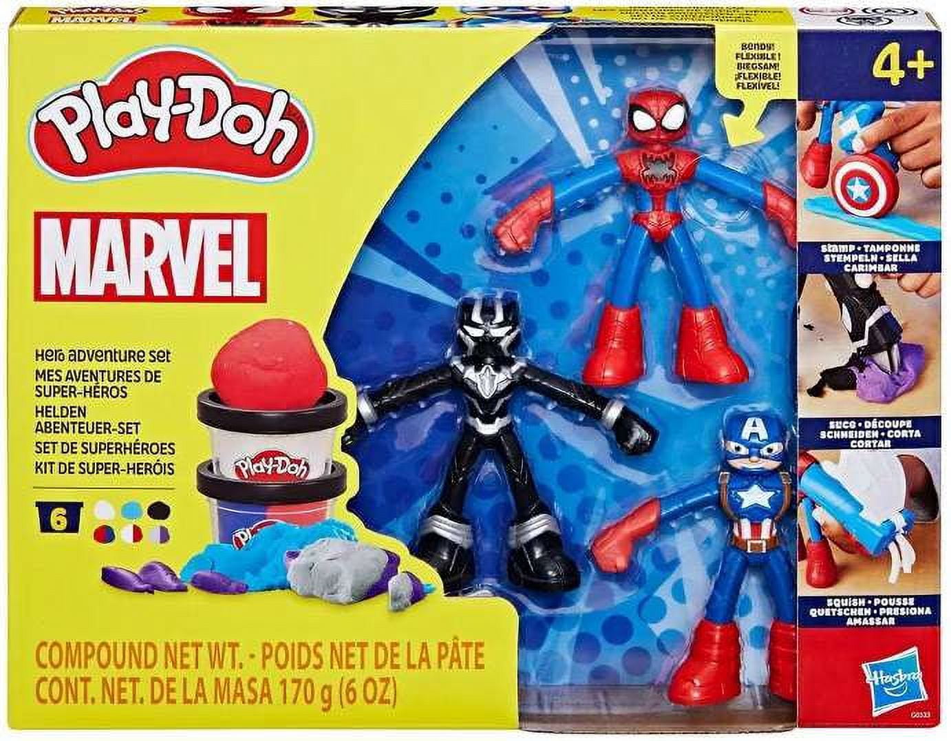 Play Doh Marvel Hero Adventure Set Spider Man Black Panther Captain America Walmart