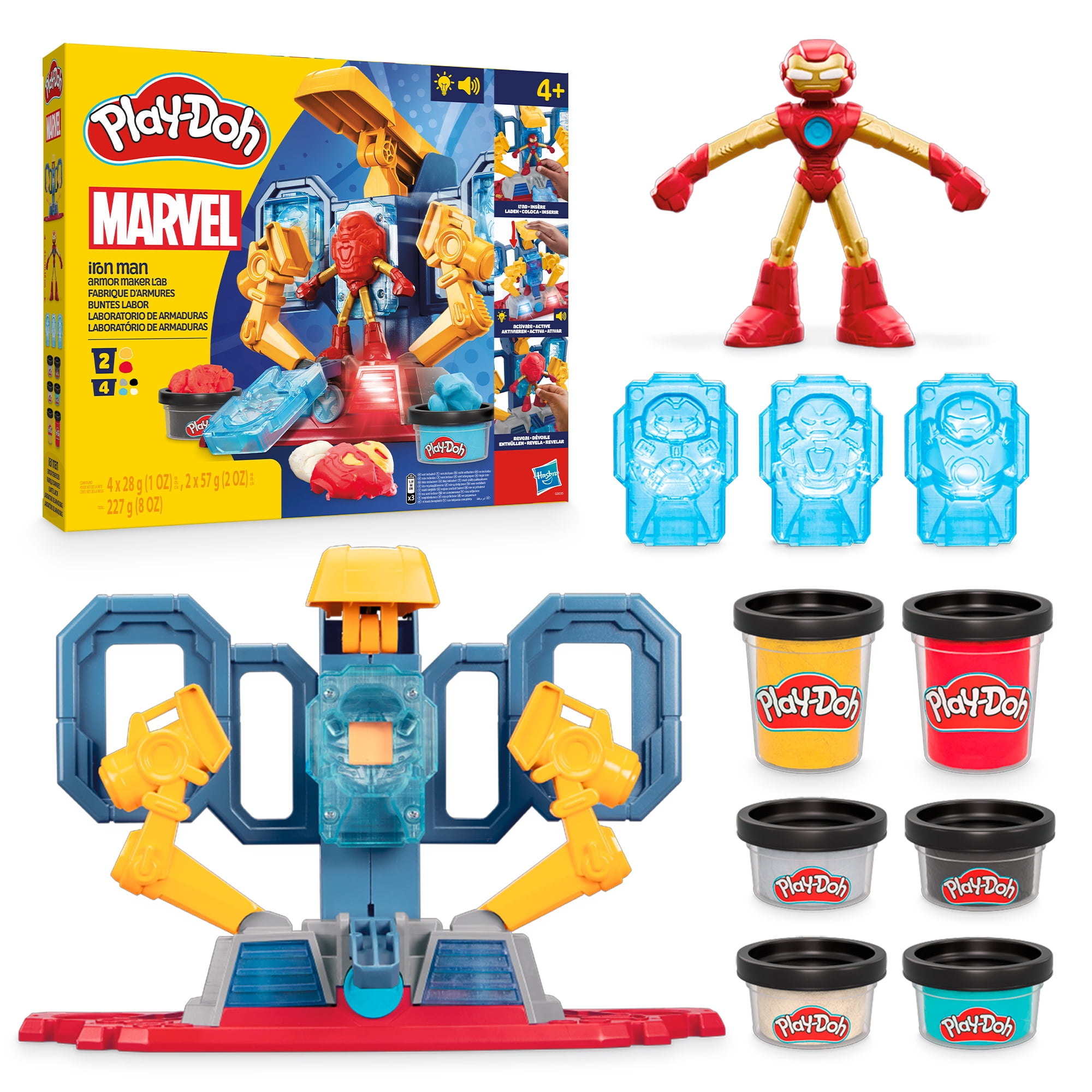Play-Doh Marvel Iron Man Armor Maker Lab Playset with Iron Man Action Figure, Ages 4+