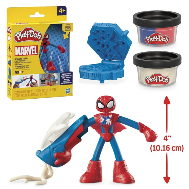 PlayDoh Marvel SpiderMan Thwip Squisher Action Figure Super Hero Toy