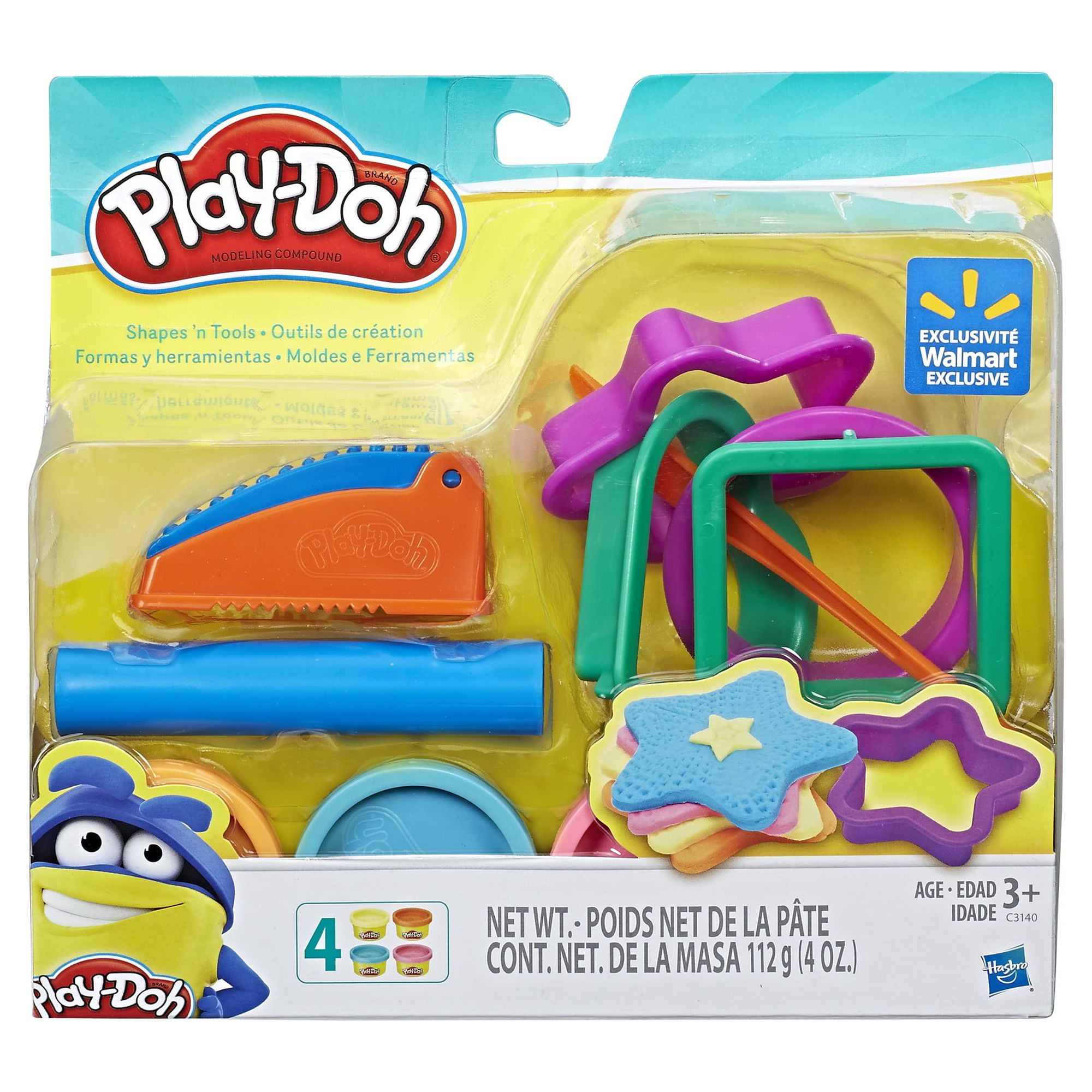 Play-Doh Modeling Compound Shapes 'n Tools Play Dough Set - 4 Color (4  Piece)