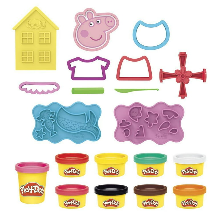 Play-Doh Peppa Pig Stylin Set with 9 Non-Toxic Modeling Compound Cans, 11  Accessories, Peppa Pig Toy for Kids 3 and Up - Play-Doh