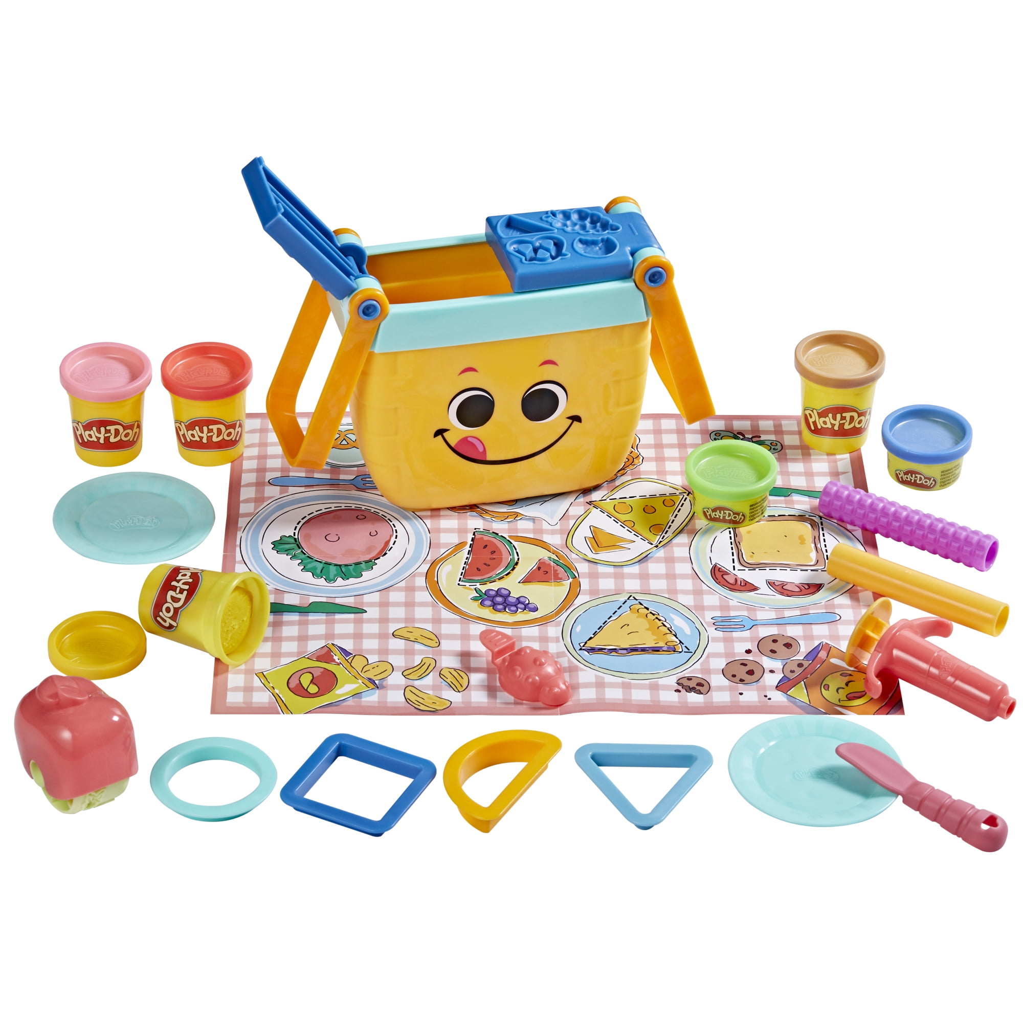Play-Doh Kids Picnic Shapes Dough Set with Rollers and Tools - 6
