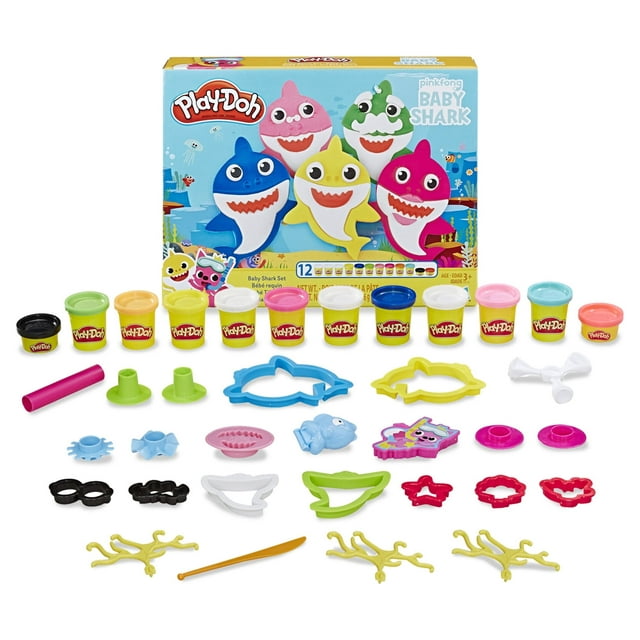 Play-Doh Pinkfong Baby Shark Set with 12 Non-Toxic Cans (22 oz)