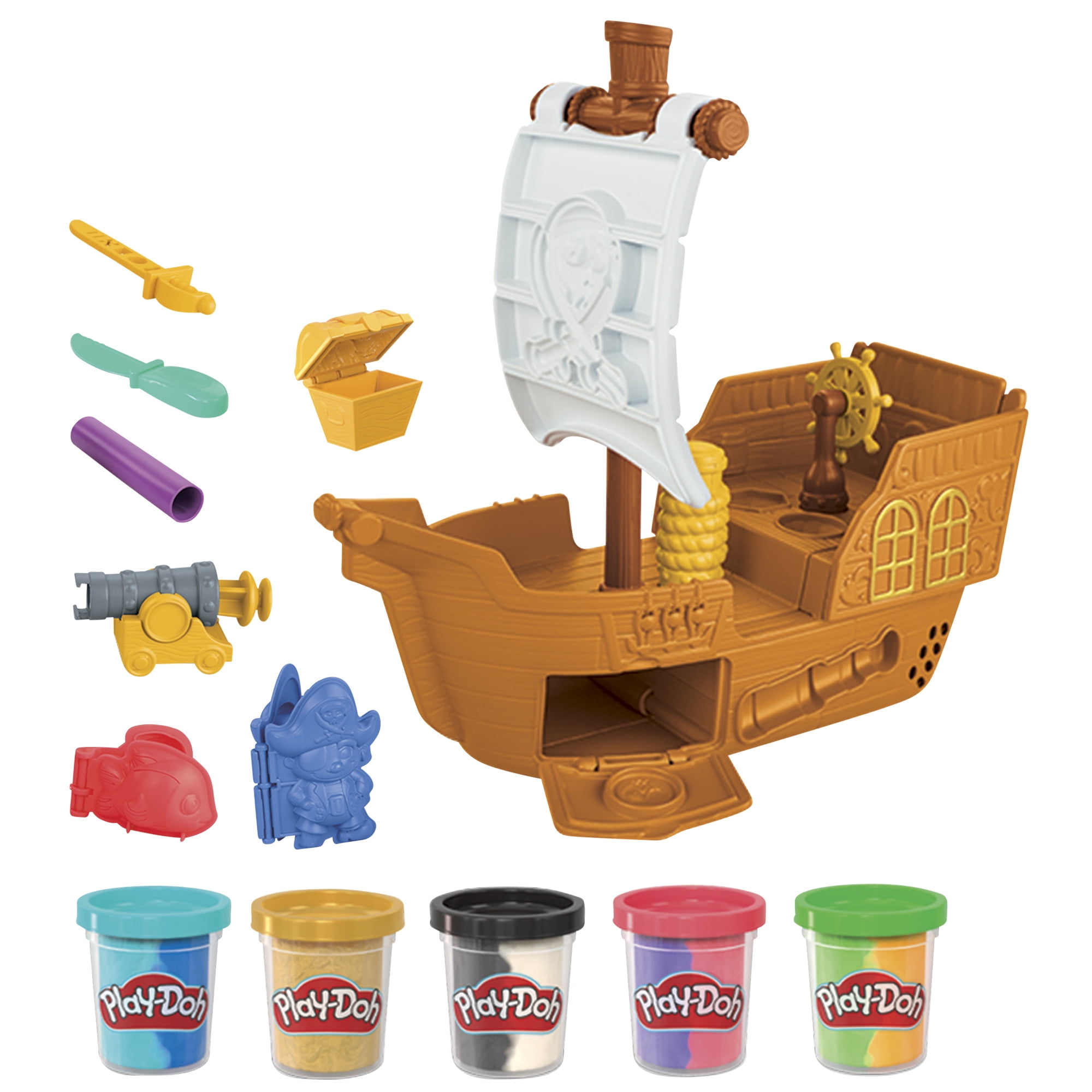 Play-Doh Pirate Adventure Ship Play Dough Set for Boys and Girls - 10 Color  (5 Piece)