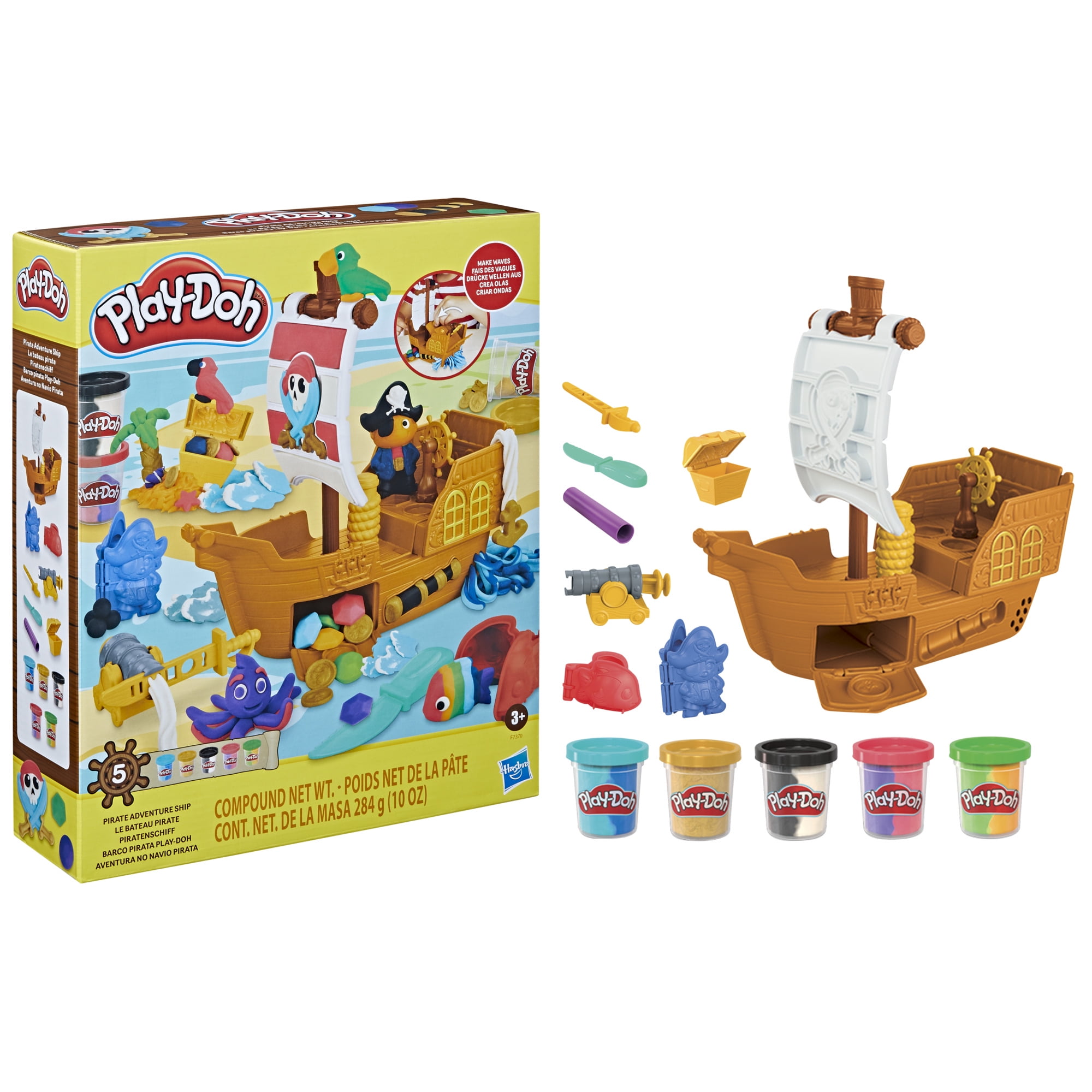 PlayDoh Pirate Adventure Ship Playset, Pirate Toys for Kids (10 oz
