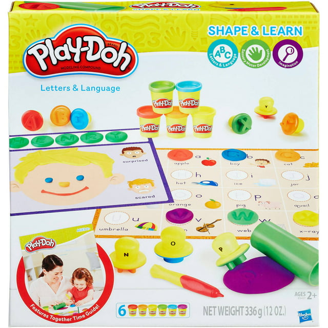 Play-Doh Shape & Learn Letters & Language Set with 6 Cans of Play-Doh & 25+ Tools