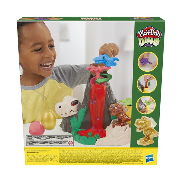 PlayDoh Slime Dino Crew Lava Bones Island Volcano Playset for Kids 4