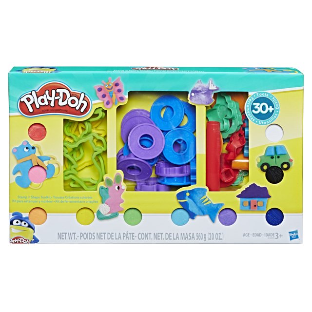 PlayDoh Stamp ‘n Shape Toolkit 34Piece PlayDoh Set, 10 Cans