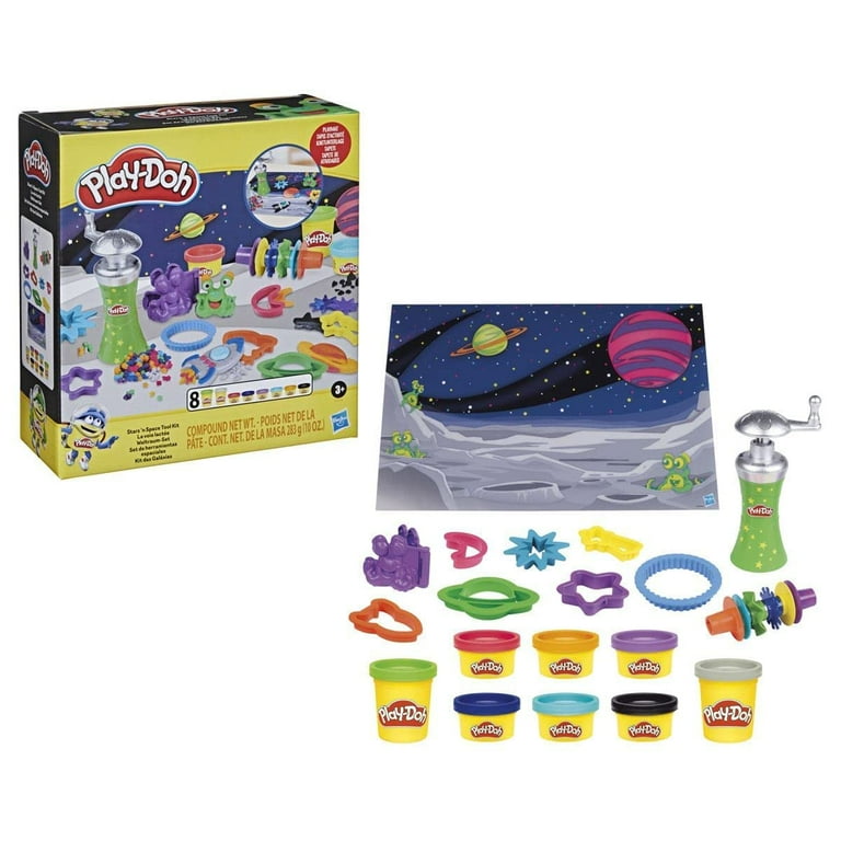 Play Doh Stars n Space Tool Kit Includes 8 Colors of Play Doh 10 Tools and a Playmat
