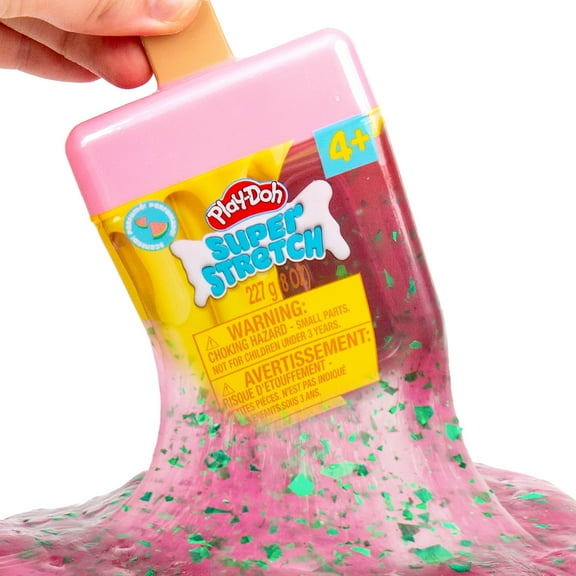 Play-Doh Super Stretch Melon Freeze Pop, Sparkly Watermelon-Scented Compound